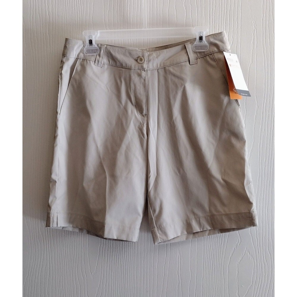 Women's Champion Golf Shorts, Advanced High Performance Duo Dry Max, Khaki Sz 6.
